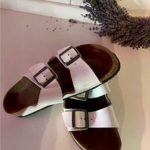 Birkenstock White Sandals Classic Comfortable Design